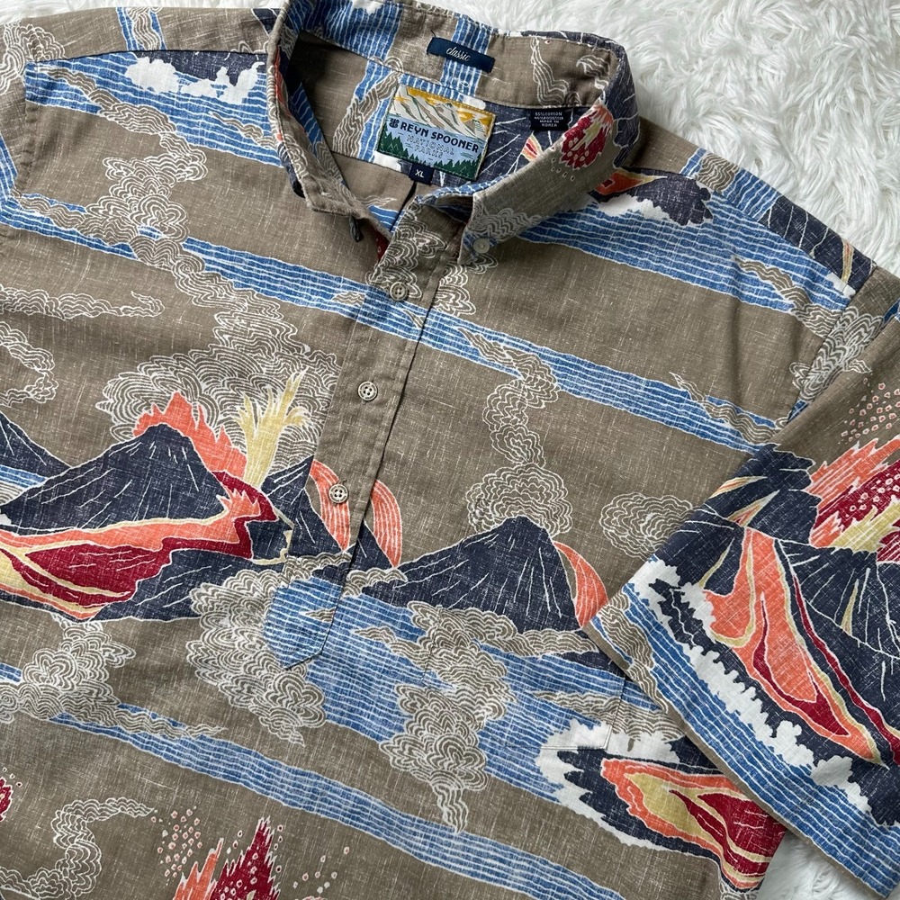 Reyn Spooner Volcanoes National Parks Limited Issue Hawaiian Shirt Men's XL